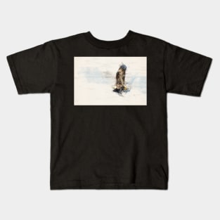 Watercolor Bald Eagle in Flight Kids T-Shirt